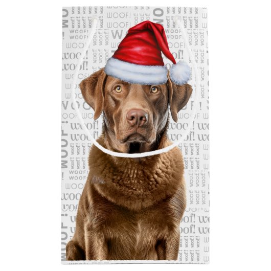 Weihnachten Chesapeake Dog Holiday Wood Word Kunst Kleine Geschenktüte (Rückseite)