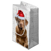 Weihnachten Chesapeake Dog Holiday Wood Word Kunst Kleine Geschenktüte (Vorderseite Schrägansicht)