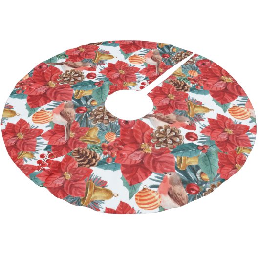 Weihnachten Chic Modernes festliches Wasserfarbens Polyester Weihnachtsbaumdecke (Schrägansicht)