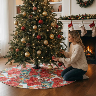 Weihnachten Chic Modernes festliches Wasserfarbens Polyester Weihnachtsbaumdecke