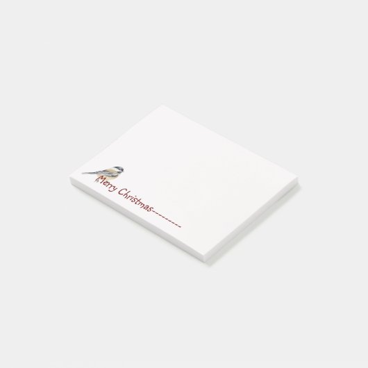 Weihnachten - Chickadee Bird Nature Post-it Klebezettel (angewinkelt)