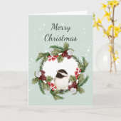 Weihnachten - Chickadee Bird Wasserfarbe Natur Karte (Gelbe Blume)