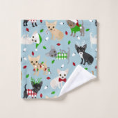 Weihnachten Chihuahua All Coats Badetuch Set (Waschlappen)