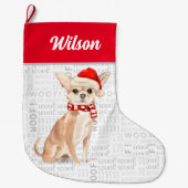 Weihnachten Chihuahua mit Hundes Namen Großer Weihnachtsstrumpf (Vorderseite)