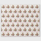 Weihnachten Chihuahua mit Weihnachtskraut Geschenkpapier (Flach)