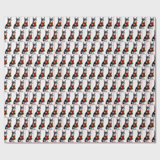 Weihnachten Chihuahua mit Winterskarte Geschenkpapier (Flach)