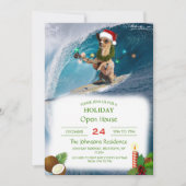 Weihnachten Chihuahua Surfing Einladung (Vorderseite)