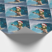 Weihnachten Chihuahua Surfing Geschenkpapier (Ecke)