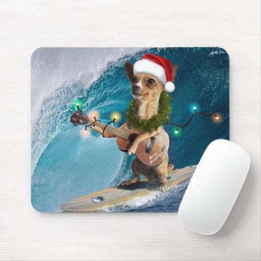 Weihnachten Chihuahua Surfing Mousepad (Mit Mouse)