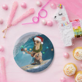 Weihnachten Chihuahua Surfing Pappteller (Party)