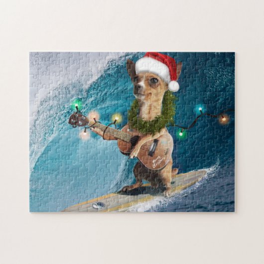 Weihnachten Chihuahua Surfing Puzzle (Horizontal)