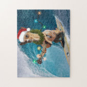 Weihnachten Chihuahua Surfing Puzzle (Vertikal)