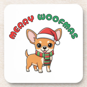 Weihnachten Chihuahua Untersetzer: Fröhliche Woofm Getränkeuntersetzer
