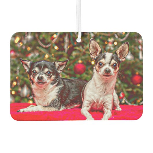 Weihnachten Chihuahuas Autolufterfrischer (Vorderseite)