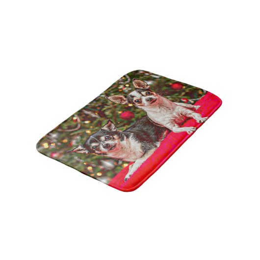 Weihnachten Chihuahuas Badematte (Schrägansicht)