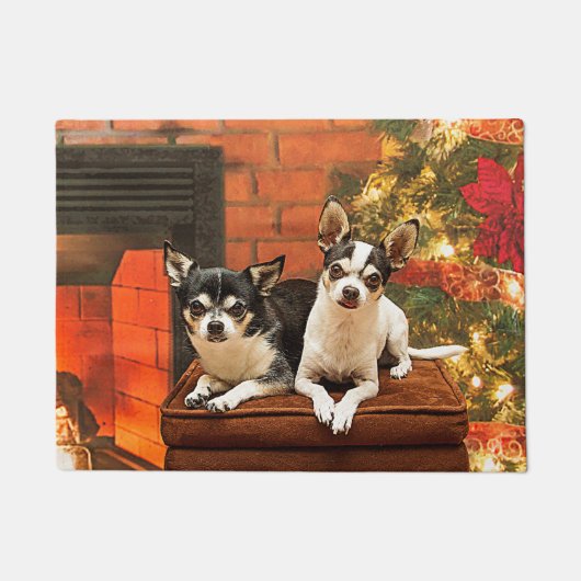 Weihnachten Chihuahuas Fußmatte (Vorderseite)