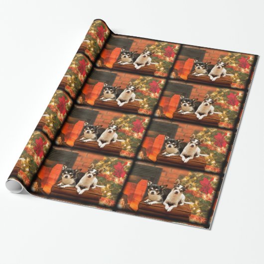 Weihnachten Chihuahuas Geschenkpapier (Ungerollt)