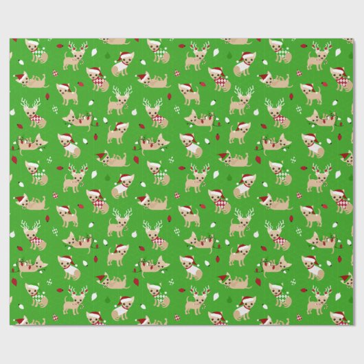 Weihnachten-Chihuahuas Geschenkpapier (Flach)