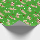 Weihnachten-Chihuahuas Geschenkpapier (Ecke)
