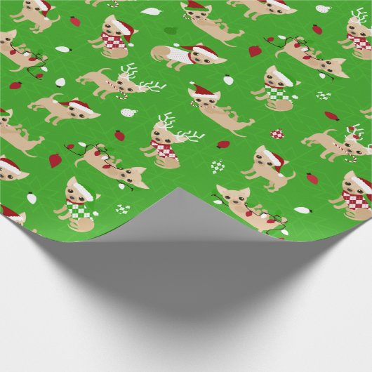 Weihnachten-Chihuahuas Geschenkpapier (Ecke)