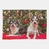 Weihnachten Chihuahuas Geschirrtuch (Horizontal)