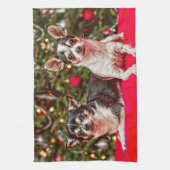 Weihnachten Chihuahuas Geschirrtuch (Vertikal)