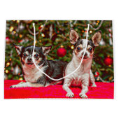Weihnachten Chihuahuas Große Geschenktüte (Vorderseite)
