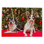 Weihnachten Chihuahuas Große Geschenktüte (Rückseite)