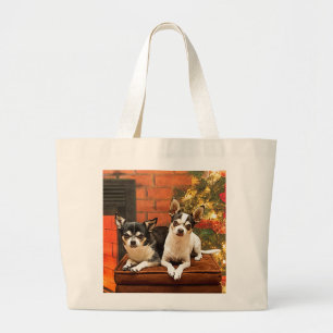 Weihnachten Chihuahuas Jumbo Stoffbeutel