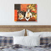 Weihnachten Chihuahuas Leinwanddruck (Insitu (Schlafzimmer))