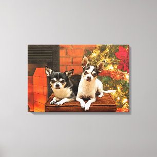 Weihnachten Chihuahuas Leinwanddruck