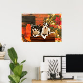 Weihnachten Chihuahuas Poster (Heimbüro)