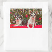 Weihnachten Chihuahuas Rechteckiger Aufkleber (Tasche)