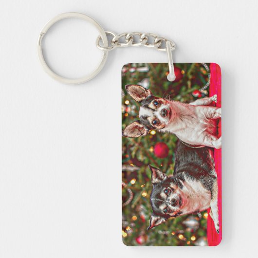 Weihnachten Chihuahuas Schlüsselanhänger (Vorderseite)
