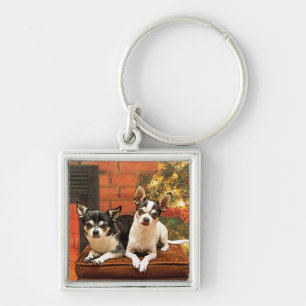 Weihnachten Chihuahuas Schlüsselanhänger