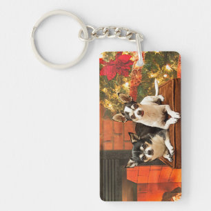 Weihnachten Chihuahuas Schlüsselanhänger
