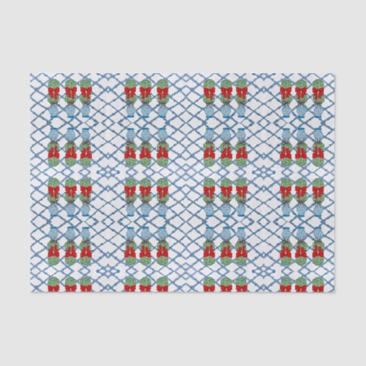 Weihnachten Chinoiserie Bamboo Topiaries Seidenpapier (Vorderseite)