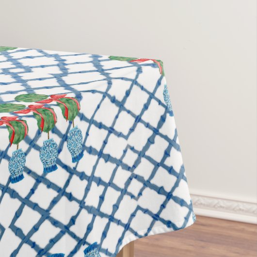 Weihnachten Chinoiserie Bamboo Topiaries Tischdecke (Beispiel)