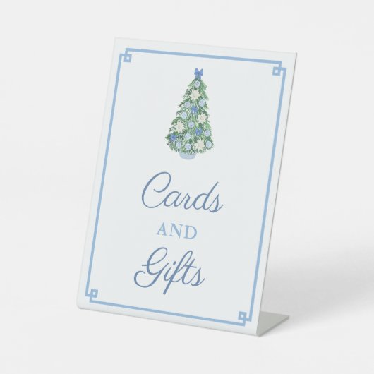 Weihnachten Chinoiserie Blue White Cards und Gesch Sockelschild (Vorderseite)