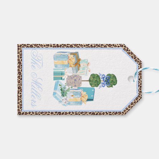 Weihnachten Chinoiserie Ginger Jar Topiary Geschen Geschenkanhänger (Vorderseite (Horizontal))