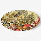 Weihnachten Chippendale Pappteller (Schrägansicht)