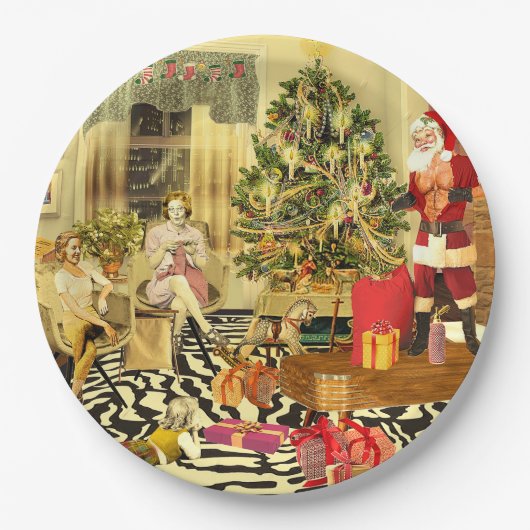 Weihnachten Chippendale Pappteller (Vorderseite)