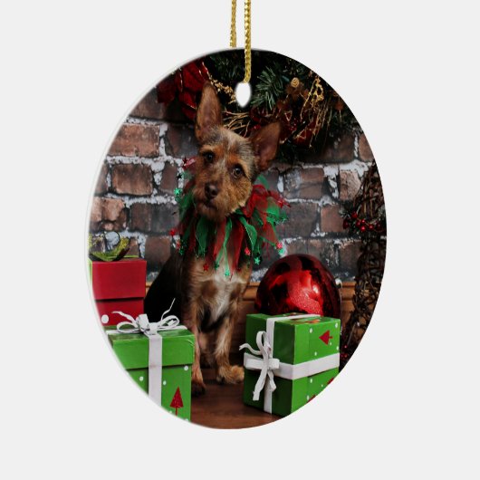 Weihnachten - Chorkie - Toby Keramikornament (Rechts)