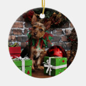 Weihnachten - Chorkie - Toby Keramikornament (Vorne)