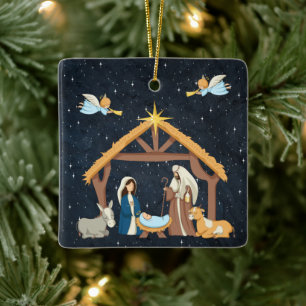 Weihnachten Christi Geburt Keramikornament