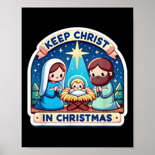 Weihnachten Christi Geburt Krippenszene Jesus Poster