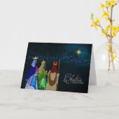 Weihnachten, Christlich, Drei Könige/Weiße Männer Karte (Gelbe Blume)