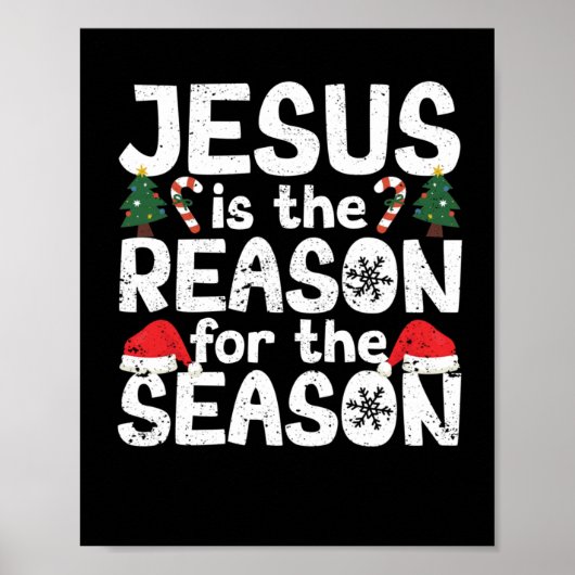 Weihnachten Christlich Jesus ist der Grund Poster (Vorne)