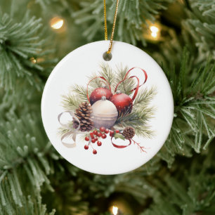 Weihnachten Christlich Personalisiert Rustikal Keramik Ornament