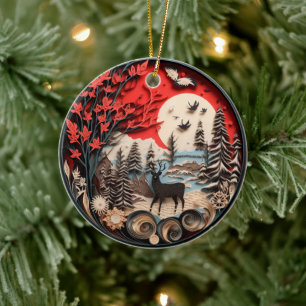 Weihnachten Christlich Personalisiert Rustikal Keramik Ornament